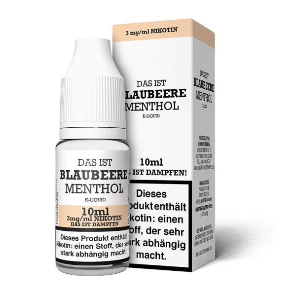 Blaubeere Menthol Liquid Das ist Dampfen 3 mg/ml