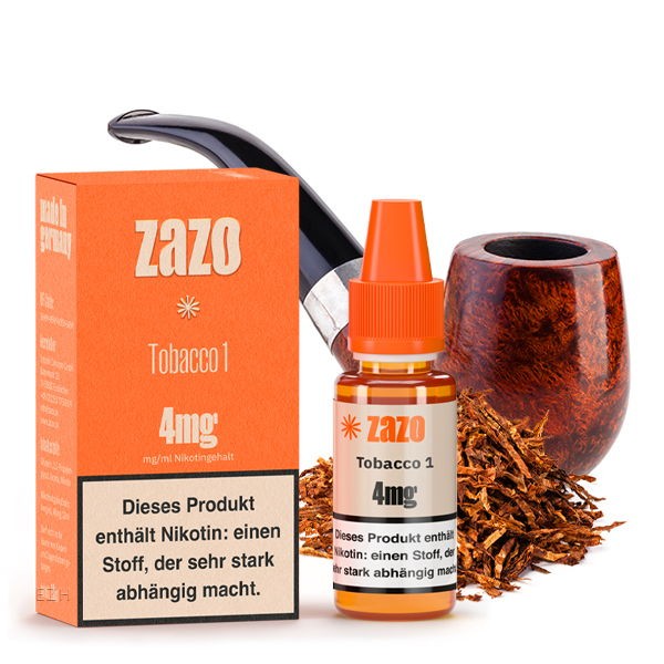 Tobacco 1 Pfeife Liquid Zazo 4 mg/ml Inhalt