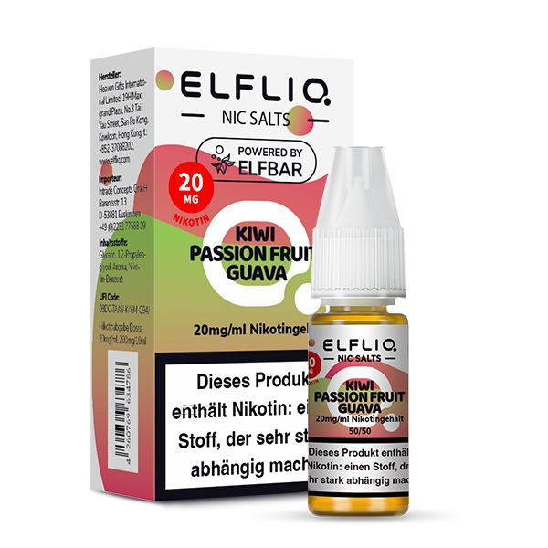 Kiwi Passionfruit Guava Nikotinsalz Liquid Elfliq by Elfbar 20 mg/ml