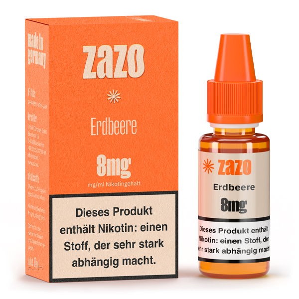 Erdbeere Liquid Zazo 8 mg/ml Verpackung
