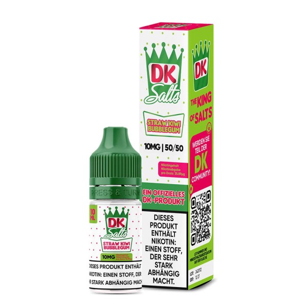 Straw Kiwi Bubblegum Nikotinsalz Nicsalt Liquid DK Salts 10mg