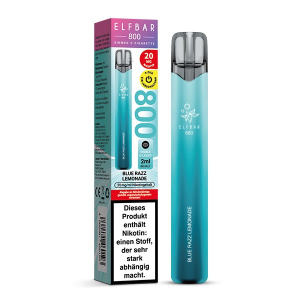 Elf Bar 800 Vape Einweg E-Zigarette Blue Razz Lemonade Verpackung